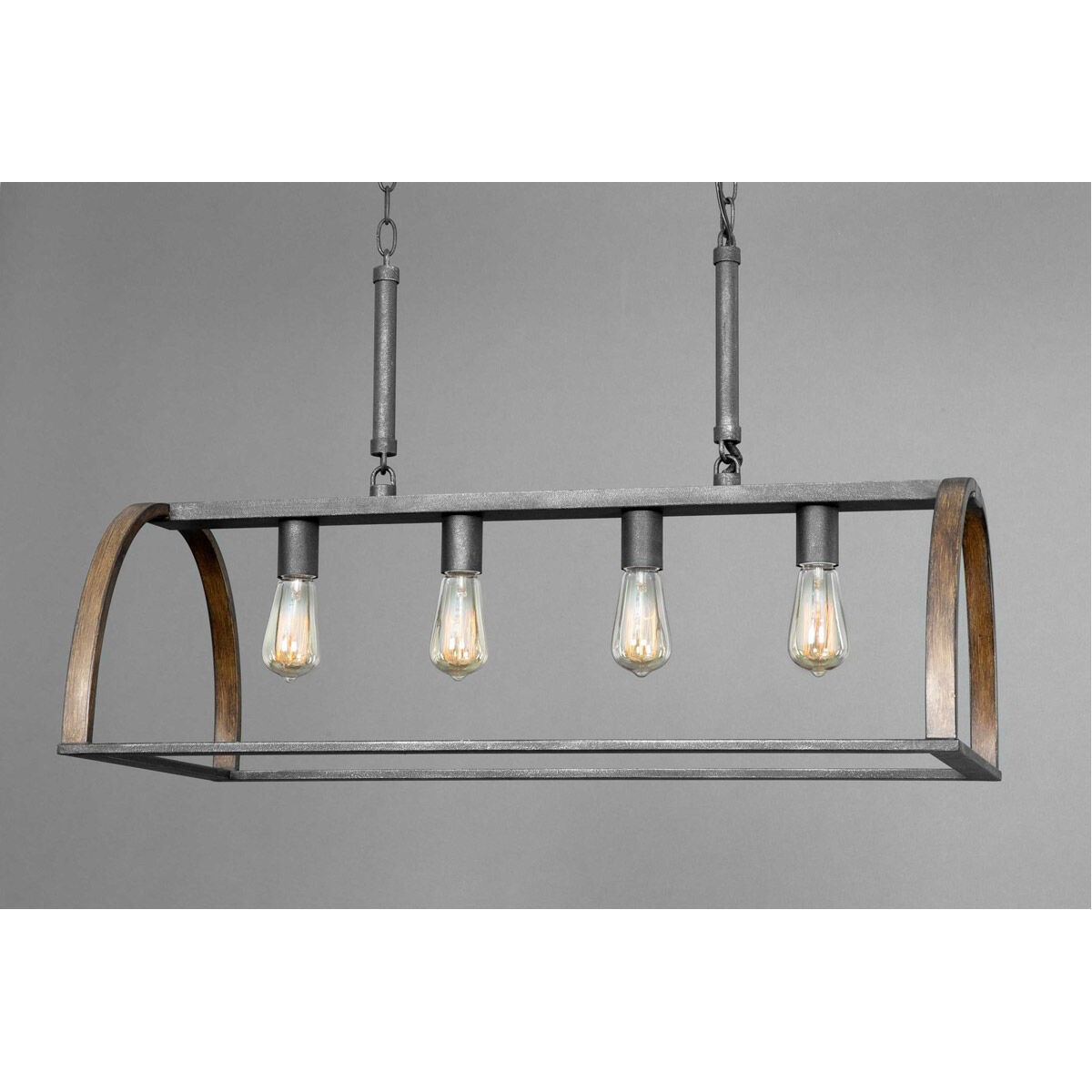 Trestle 4 Light 33 inch Gilded Iron Island Pendant Ceiling Light